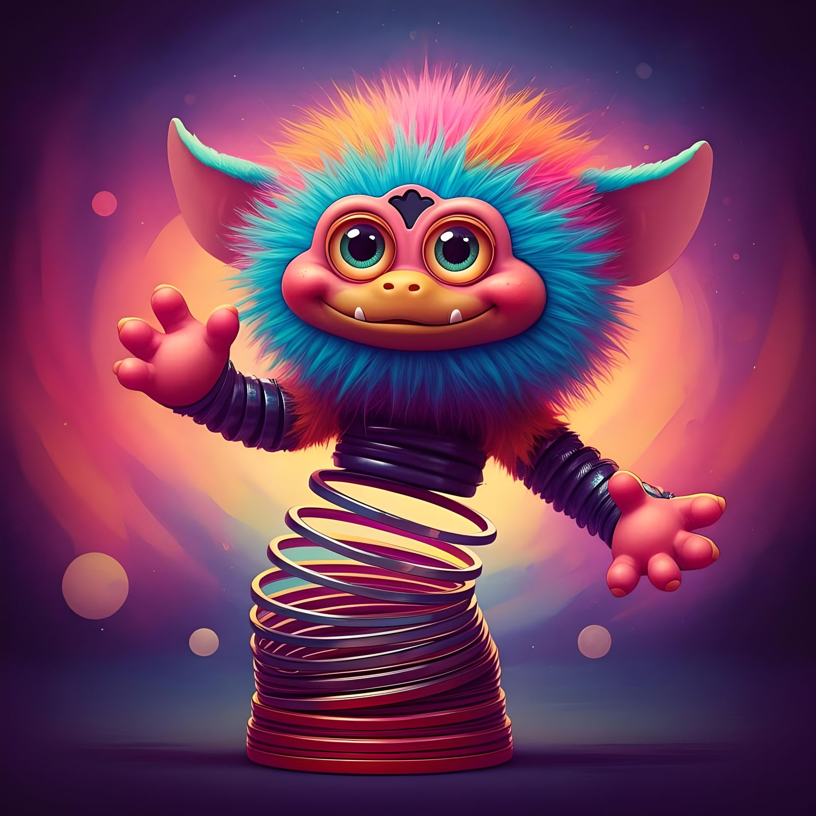 Troll-Slinky Hybrid: A Whimsical Creature Design