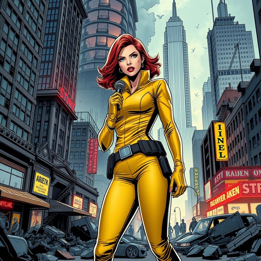 Futuristic News Reporter Stands Firm Amid Alien Invasion in ...