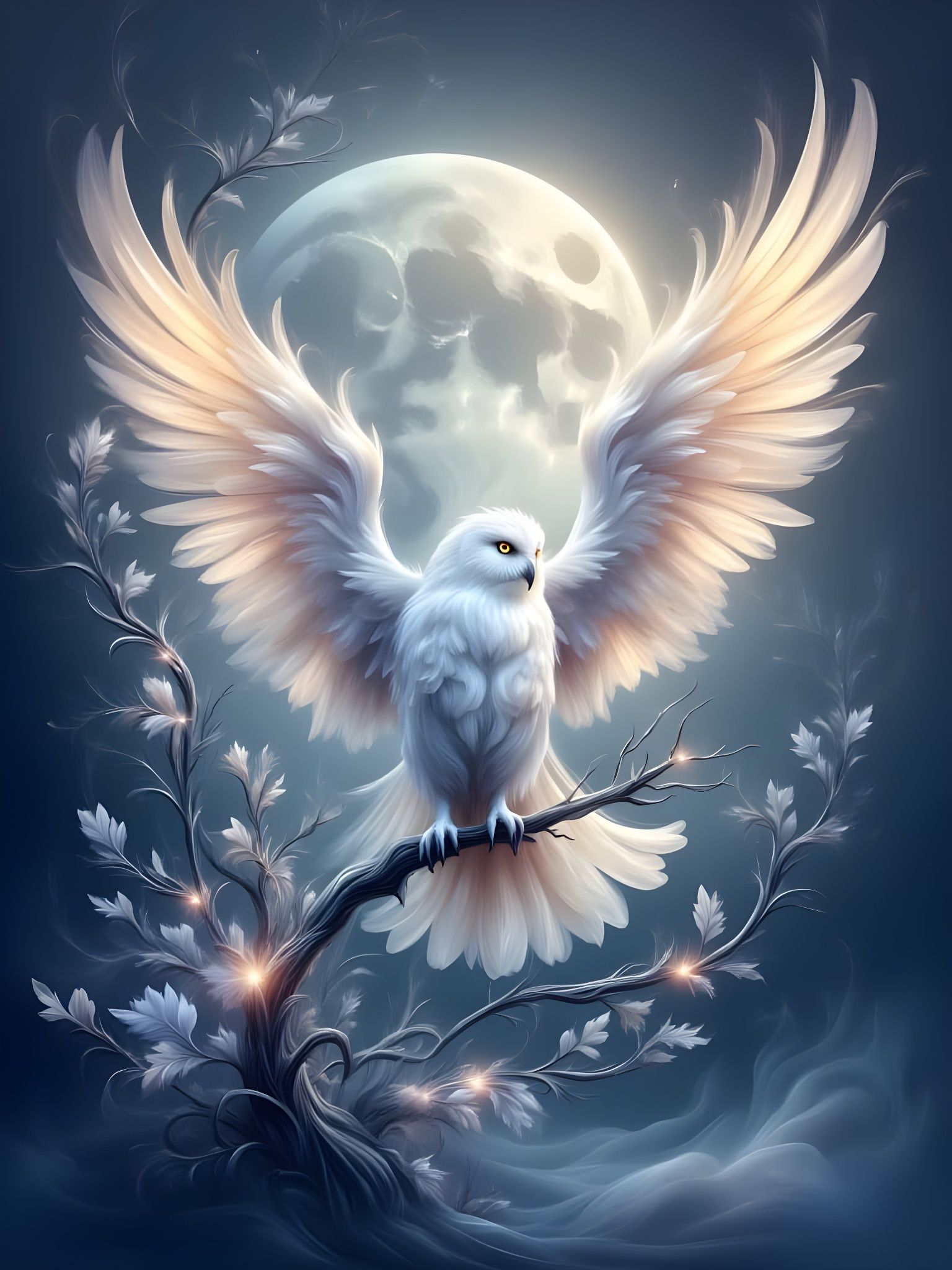 Ethereal White Owl