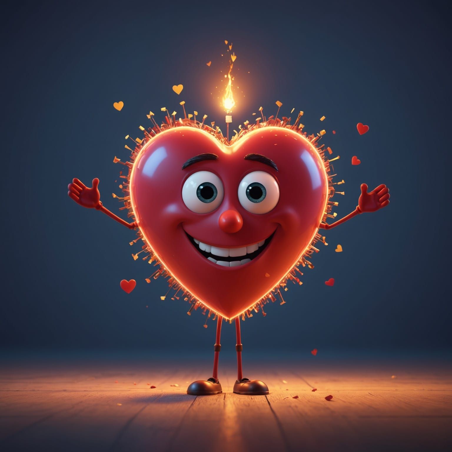 Radiant Heart Illuminates Vibrant Background