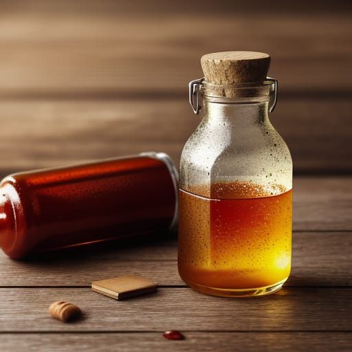 Vintage Ketchup Bottle on Wooden Table