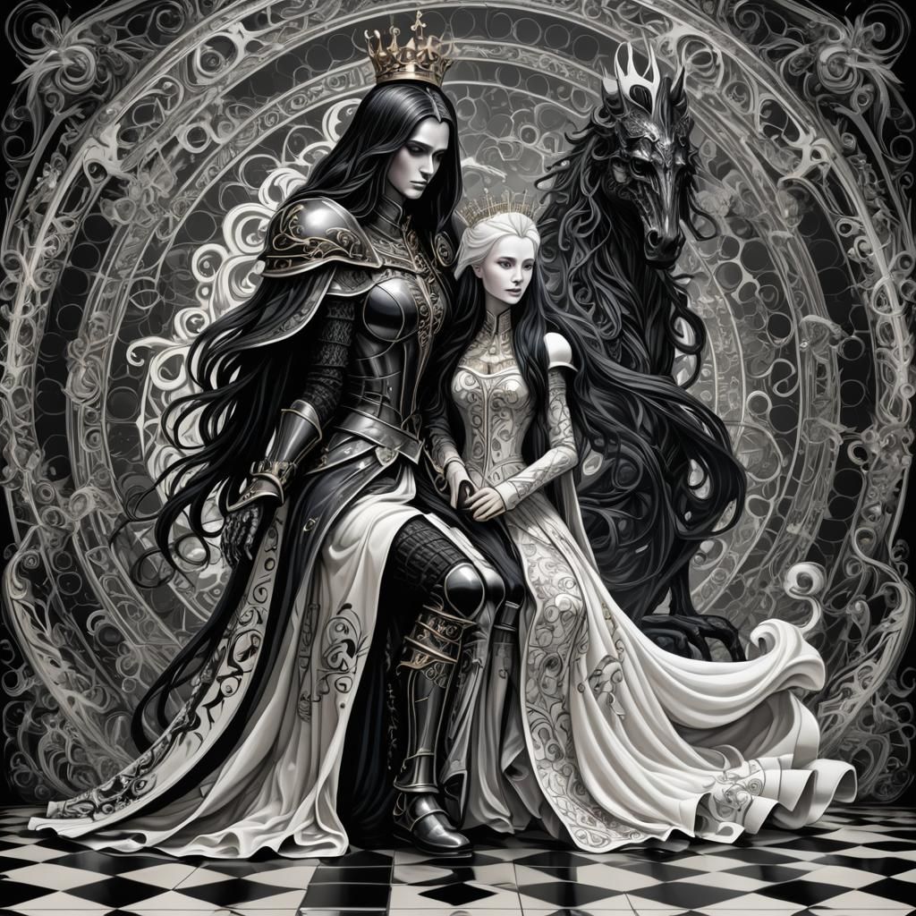 Fantasy Chess: Black Knight Victory in Magic Realism