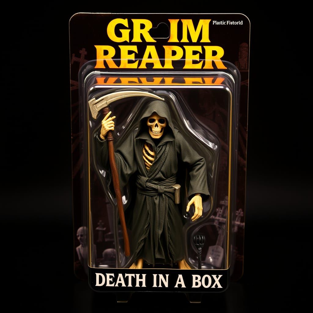 Grim Reaper Collectible Action Figure in a Haunting Cemetery...