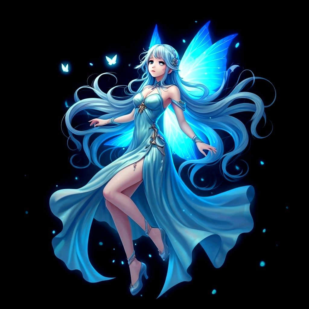 Neon Fairy Goddess in Stunning Anime Art