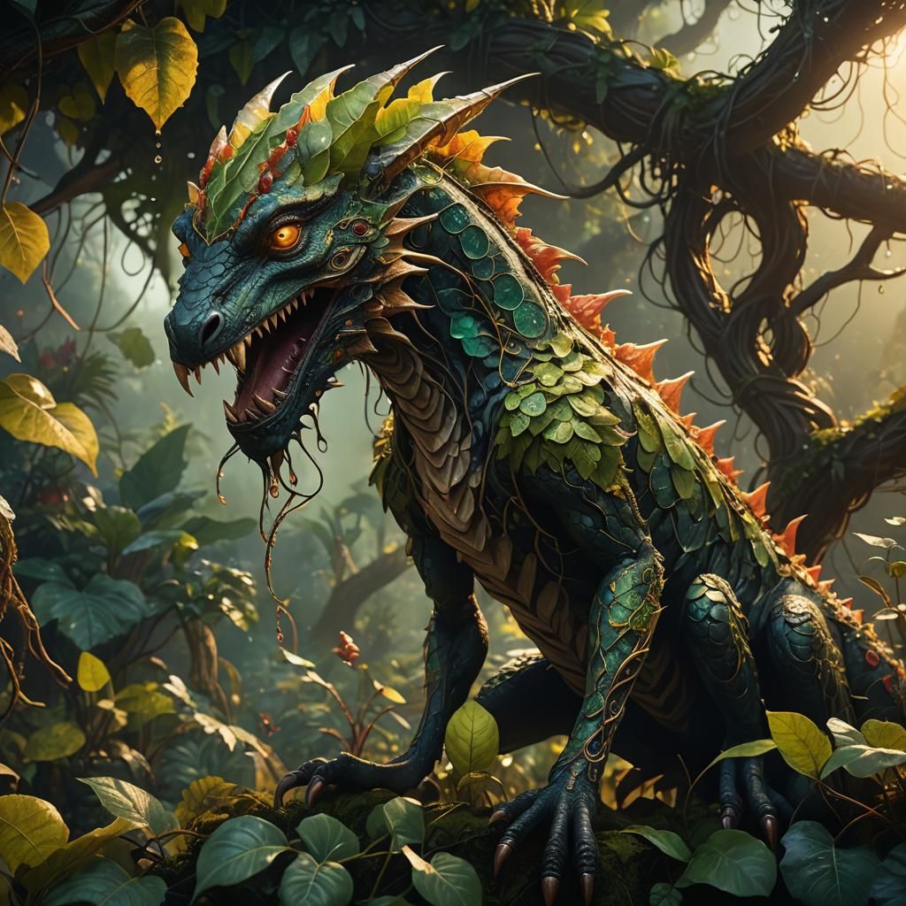 Intricate Garaphe Creature in Fantasy Landscape