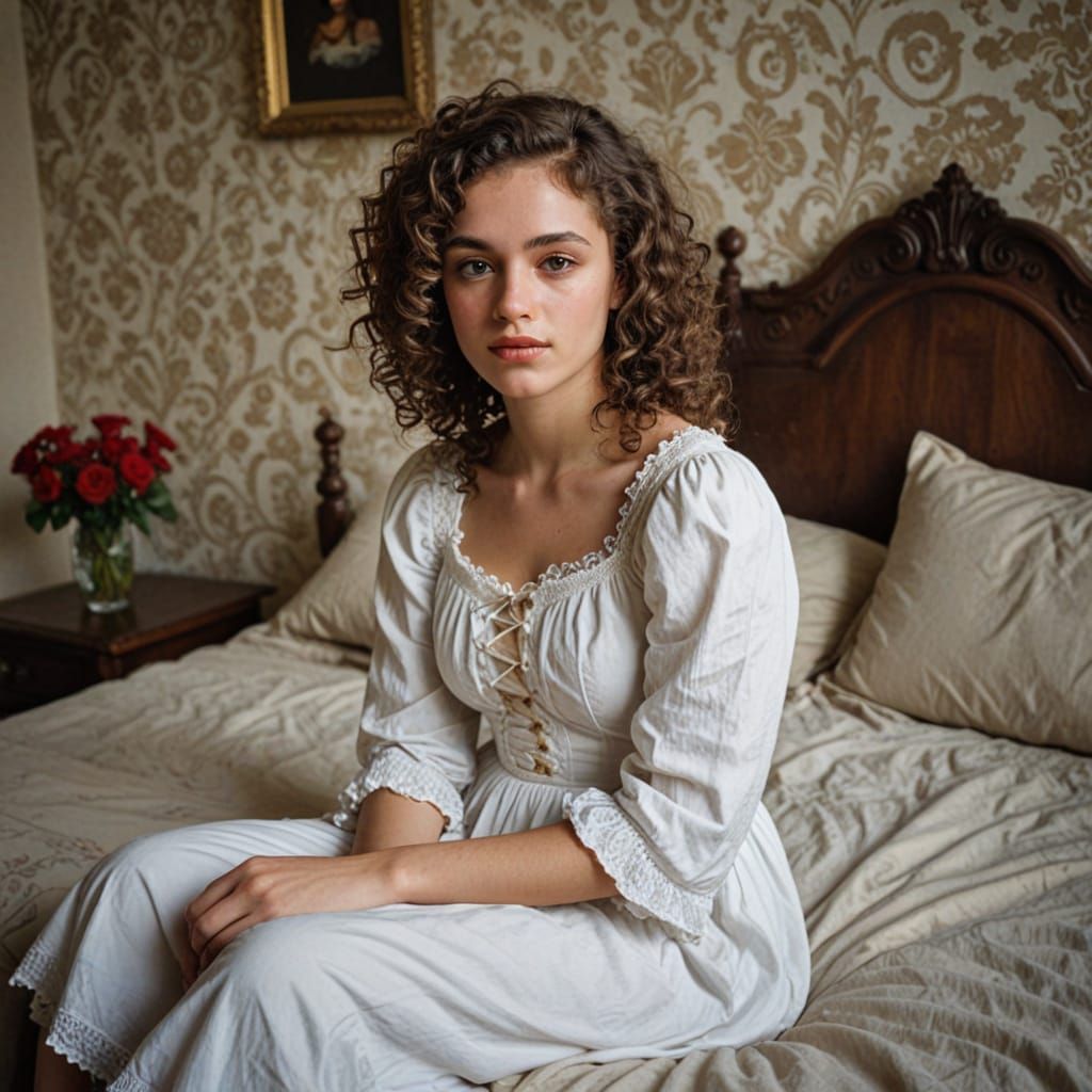 Charming Young Woman in a Cozy Setting
