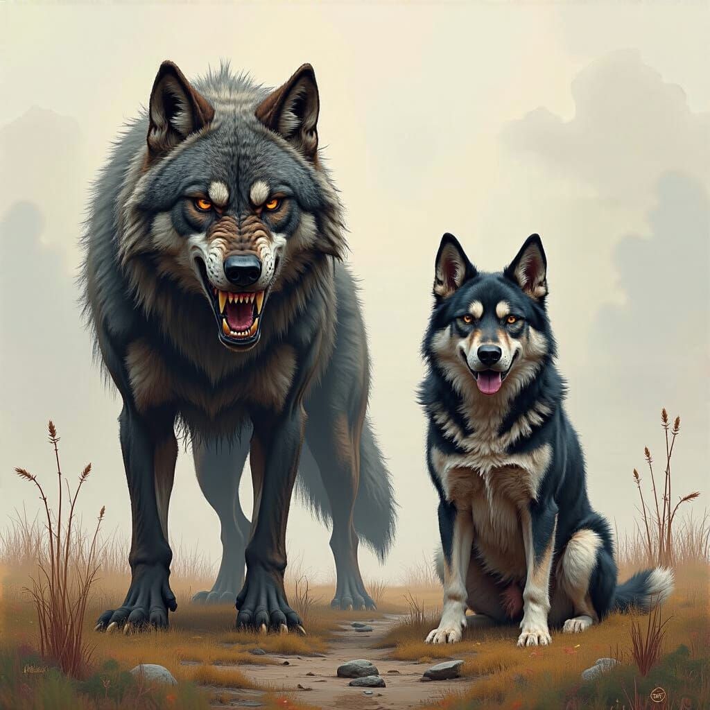 Dire Wolf Meets Pet Dog: Ancient vs. Modern