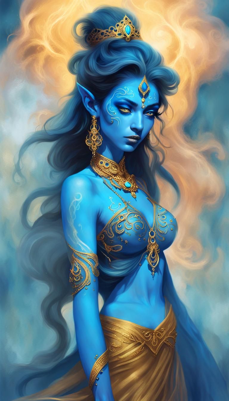 Female Djinn Portrait in Dark Fantasy Style