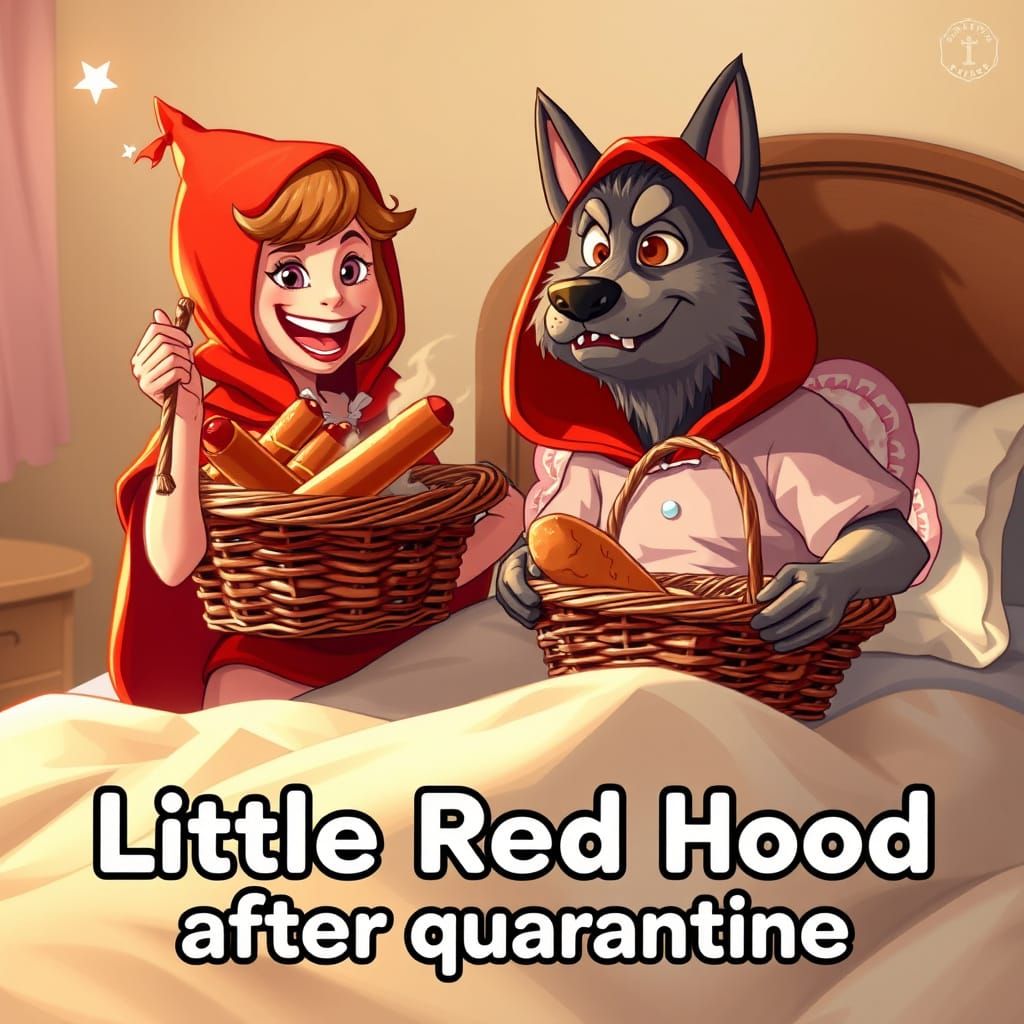 Surreal BBW Little Red Riding Hood Scene in Vibrant Style