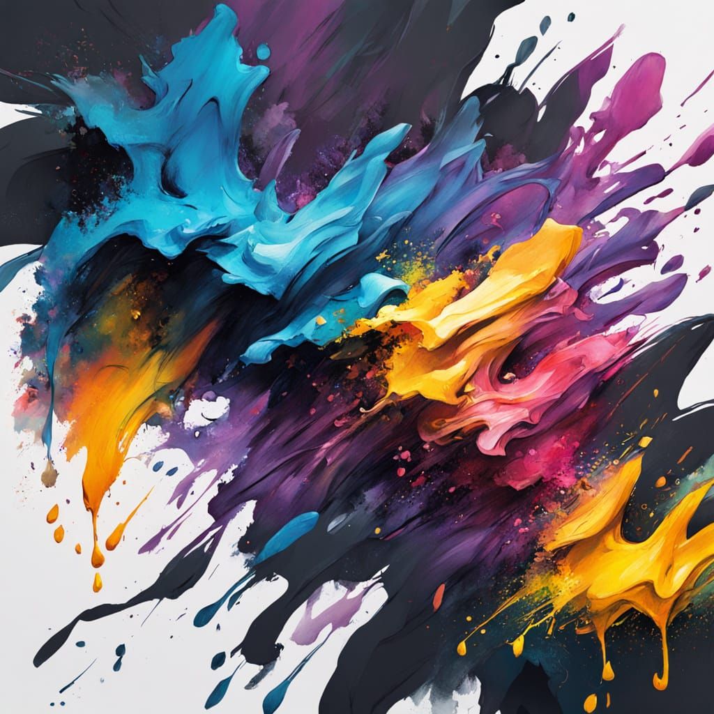 Colorful Lilies in Anime-Inspired Charcoal Drawing