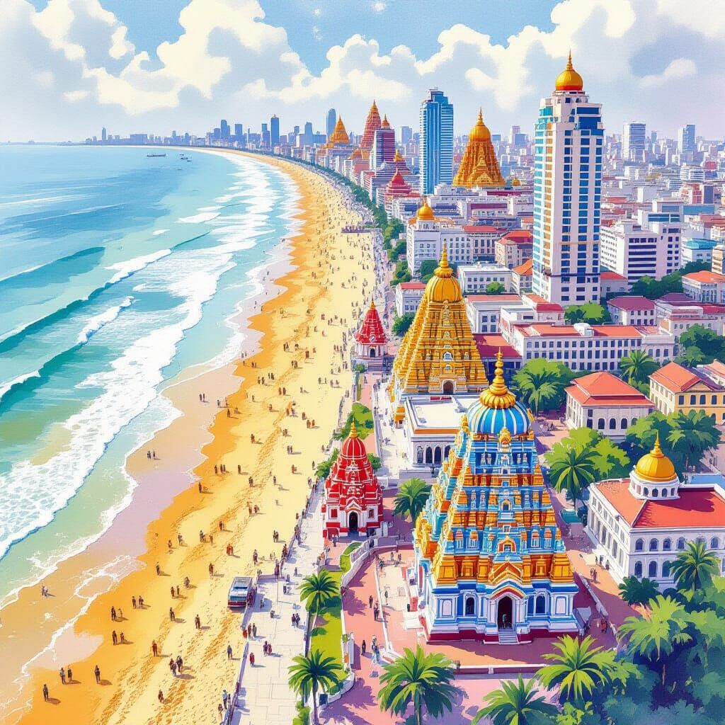 Chennai Aerial View: Mughal Architecture Meets Modernism