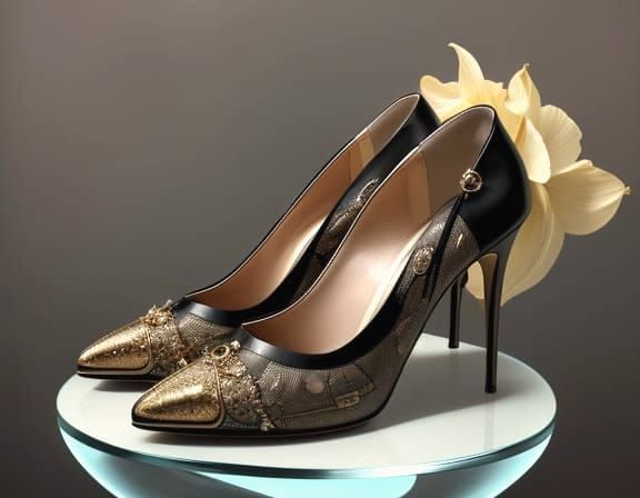 Elegant Leather Purse and Heels Masterpiece