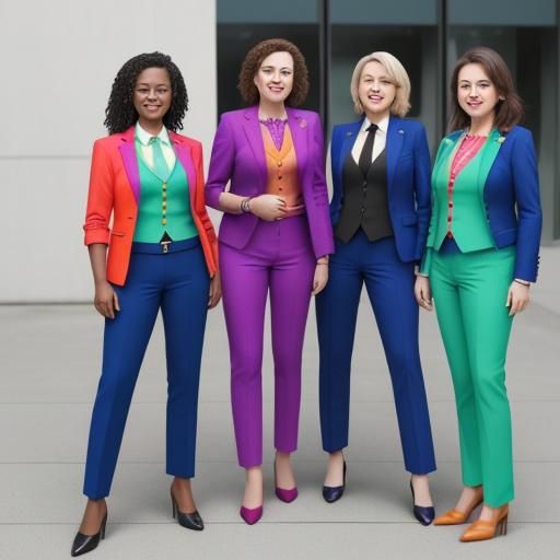 Stylish Female Leaders in Colorful Suit Vests