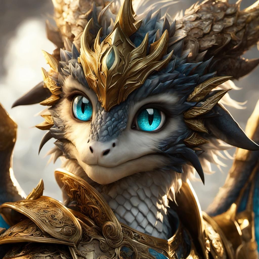 Armored Dragon Portrait in Anime Style