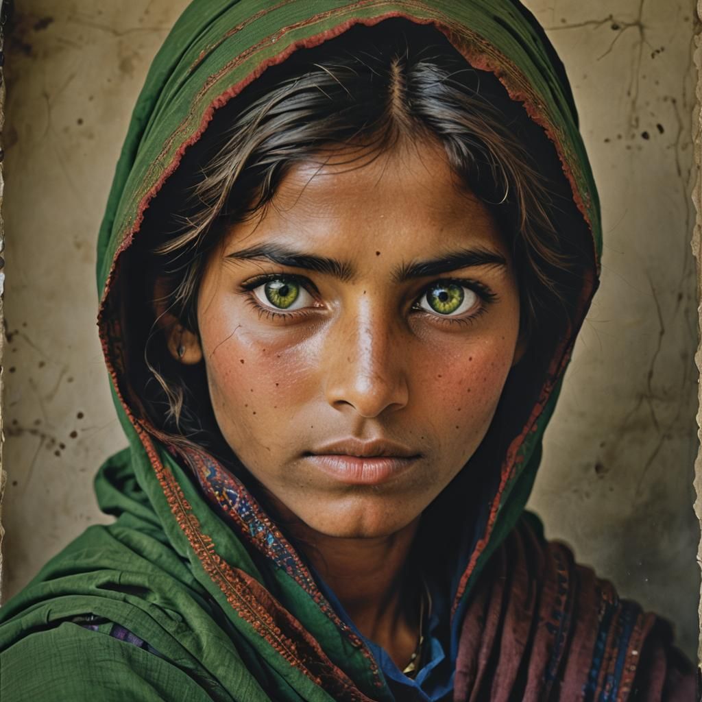 The most iconic portrait, by Steve McCurry, (National Geographic’s best-selling cover)