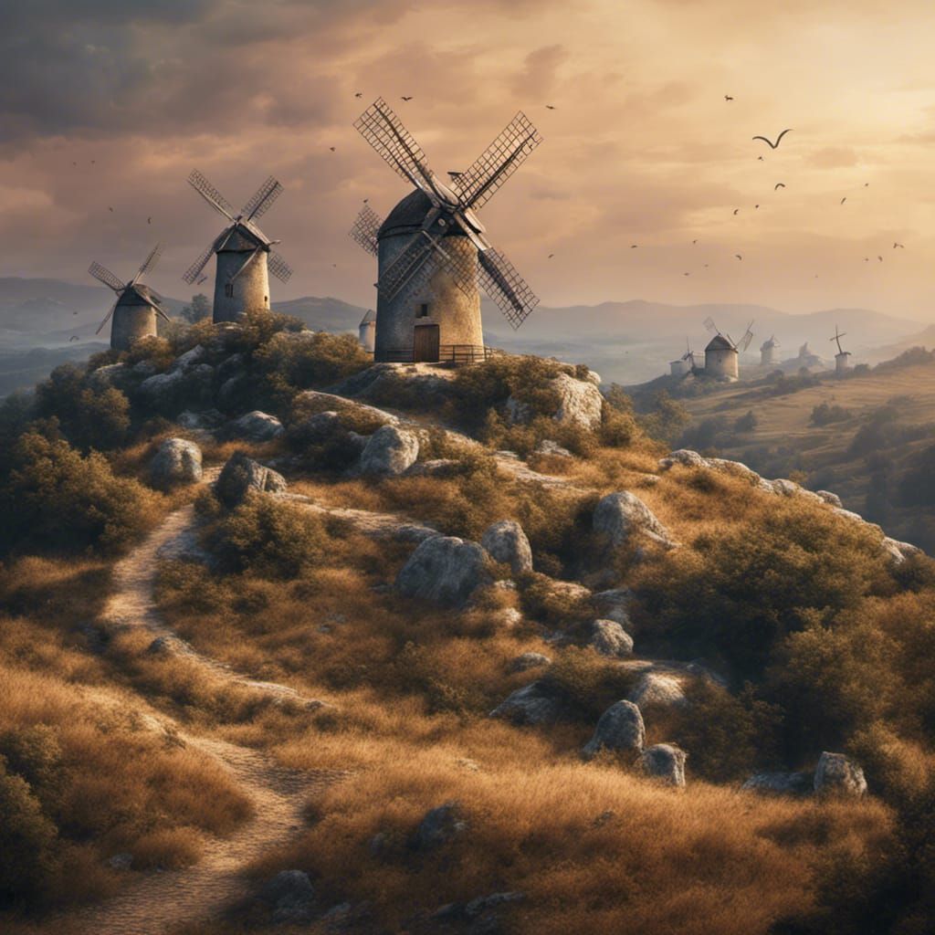 Portuguese Windmills: Fantastical Digital Matte Painting