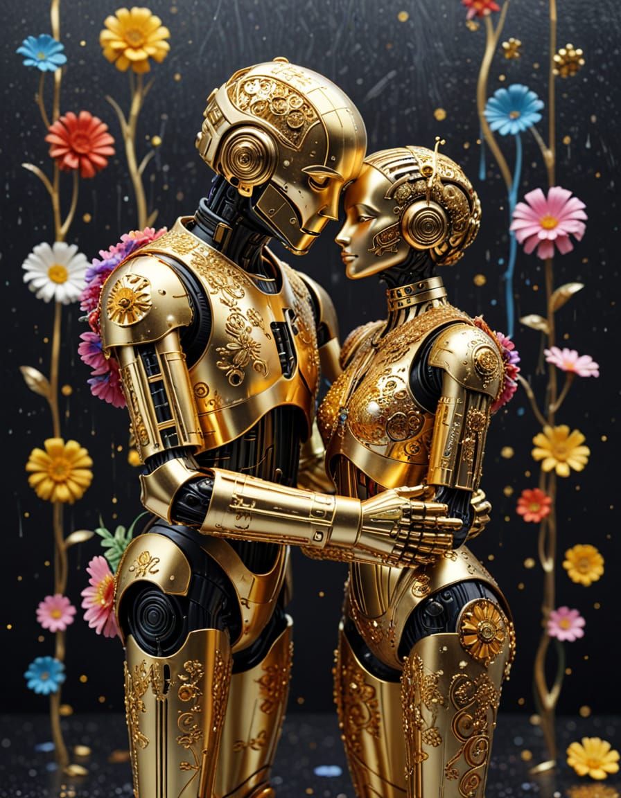 Rainbow Acts of Kindness in Klimt Style