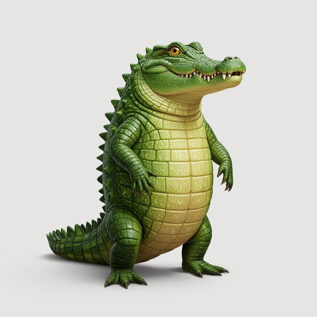 Pineapple Crocodile: Surrealist Anthropomorphic Creature