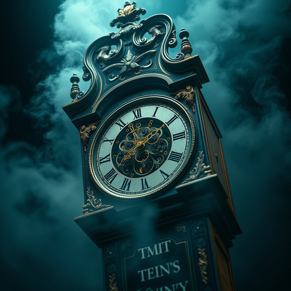 A Majestic Grandfather Clock in Atmospheric Shadows