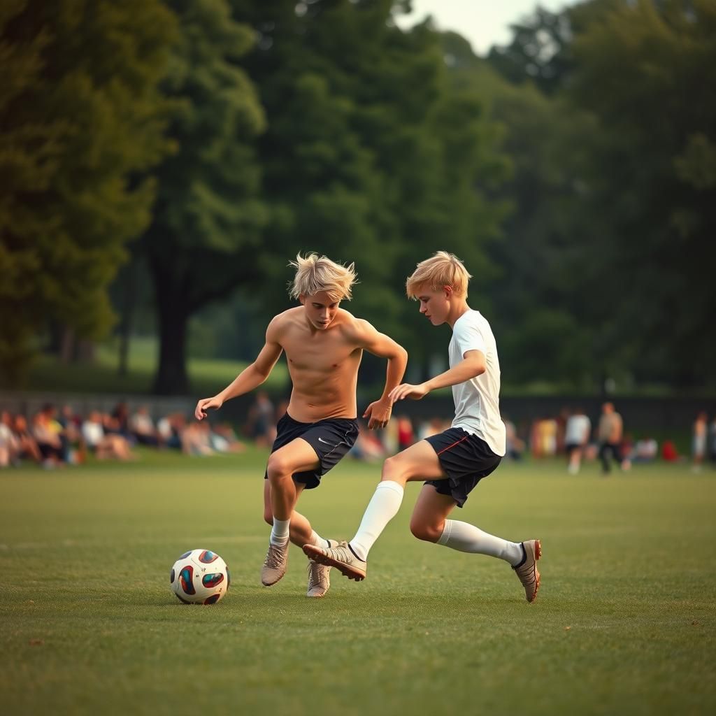Soccer Game in the Park: A Cinematic Scene