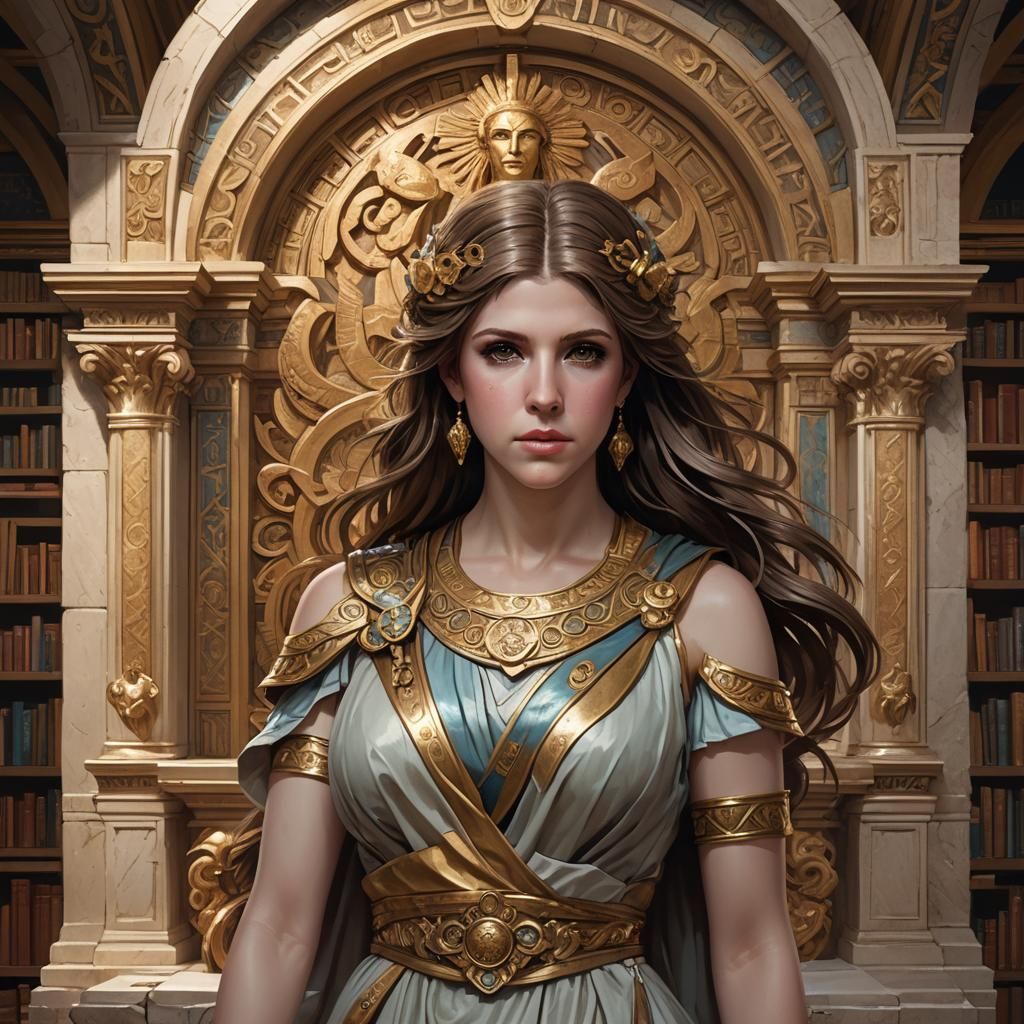 Anna Kendrick in Ancient Greece Library Portrait