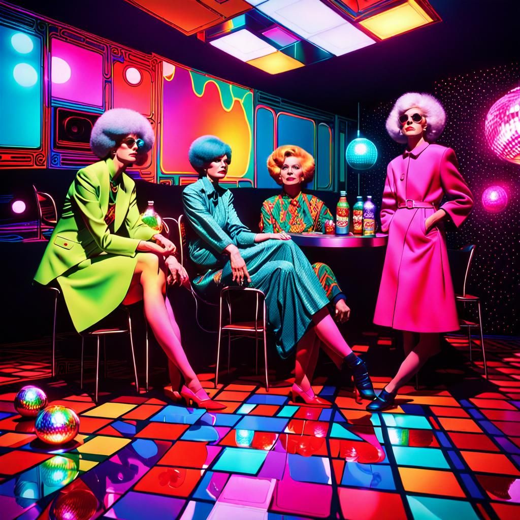 Daphne, Penelope, Judy at Studio 54 in Retro-Futurism