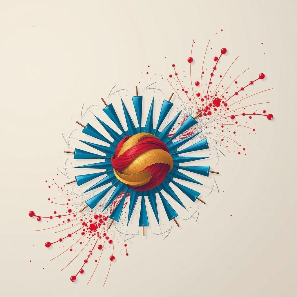 Vibrant Swirling Red Abstract Shapes