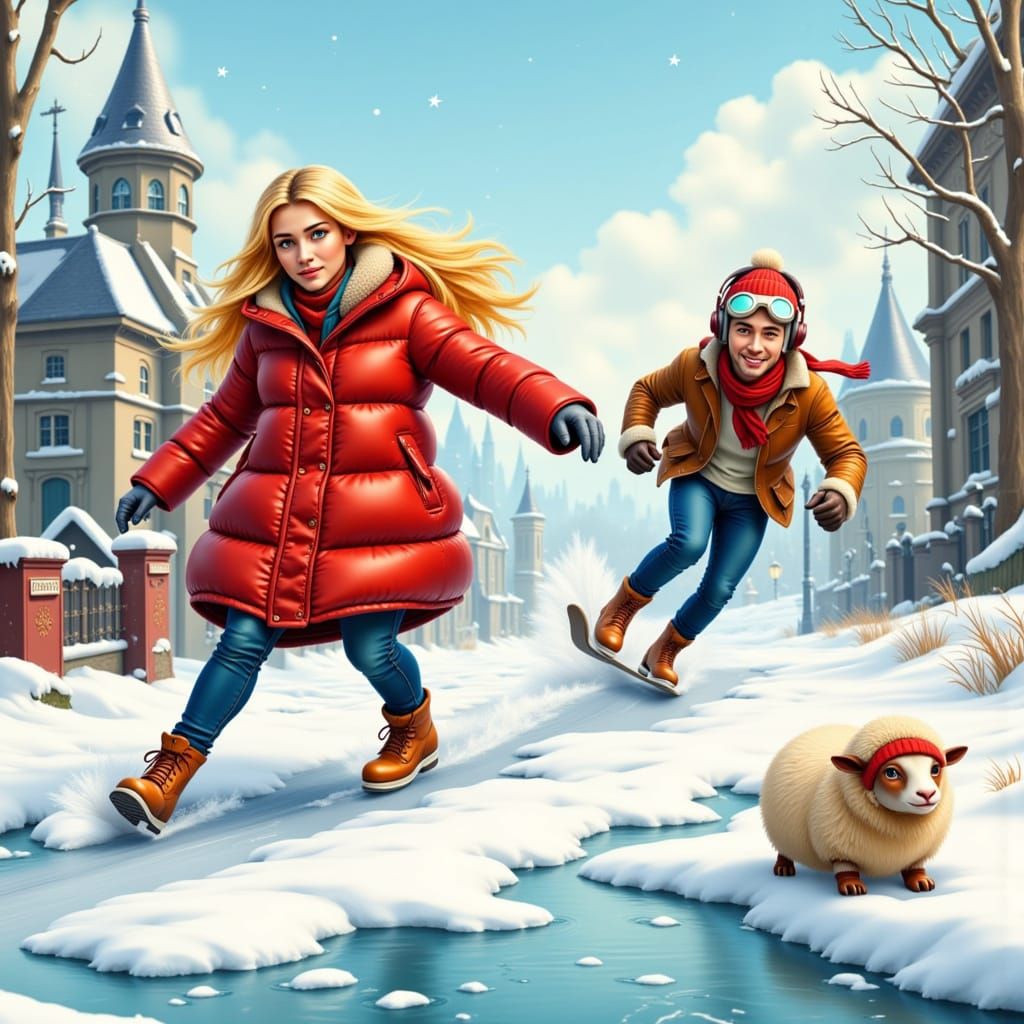 Winter Silliness: Cartoon Style Snow Scene