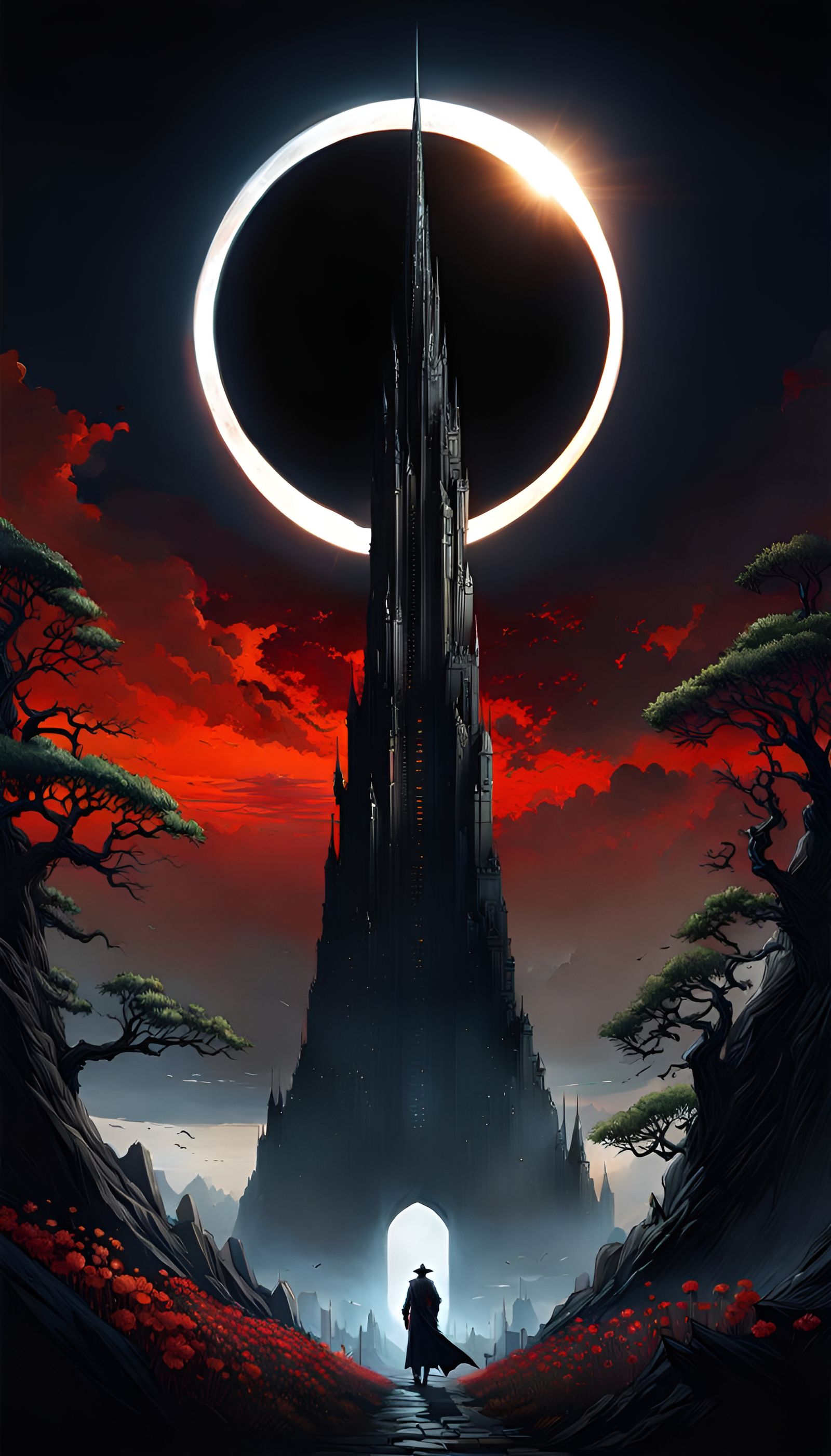 Dark Tower Eclipse: Photorealistic Digital Art