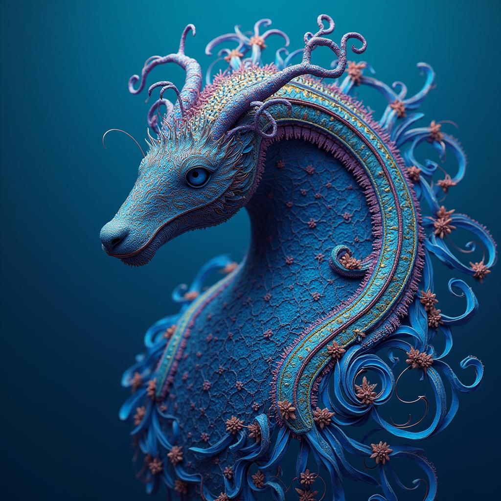 Vibrant Blue Collar with Swirling Tuco Design