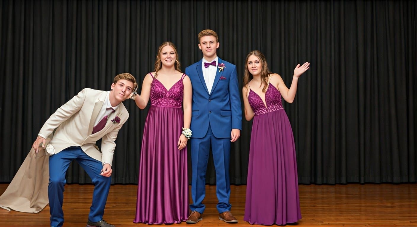 Senior Prom Photobombing: A Humorous Interruption
