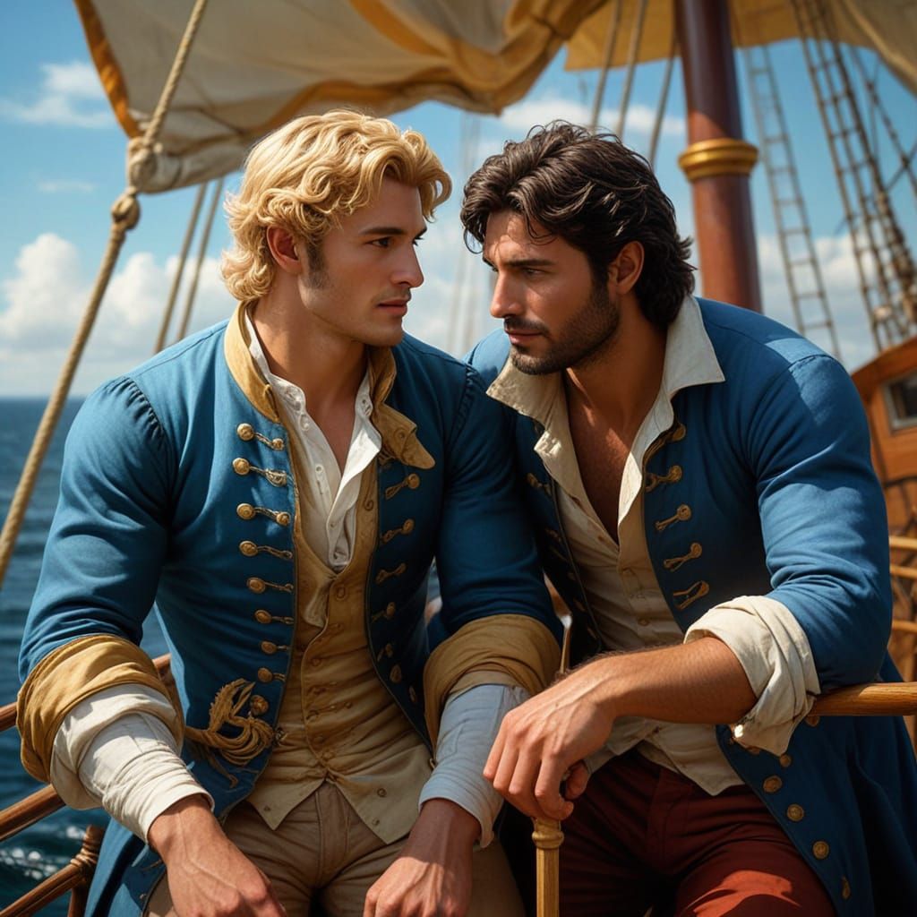 Rococo Scene of Aristocratic Sailor and Companion