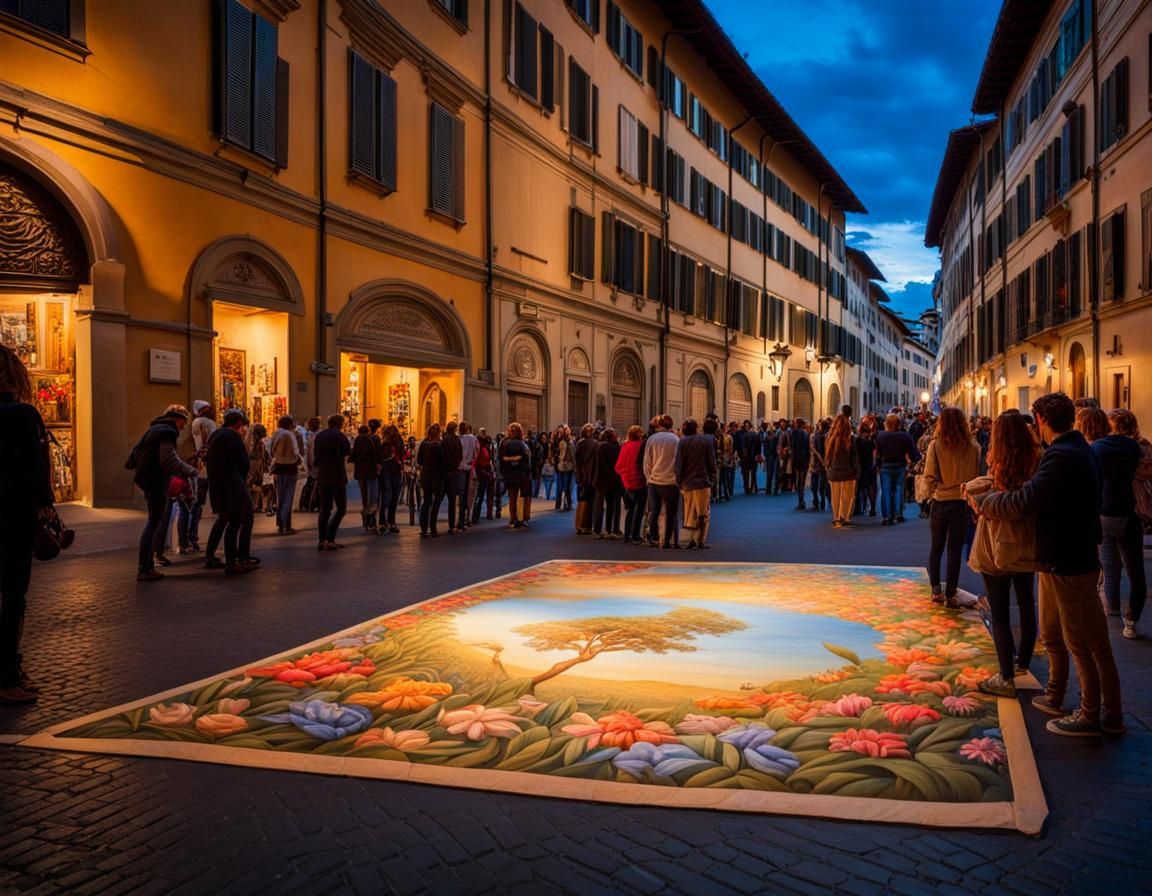 Botticelli-Inspired Chalk Art in Florence