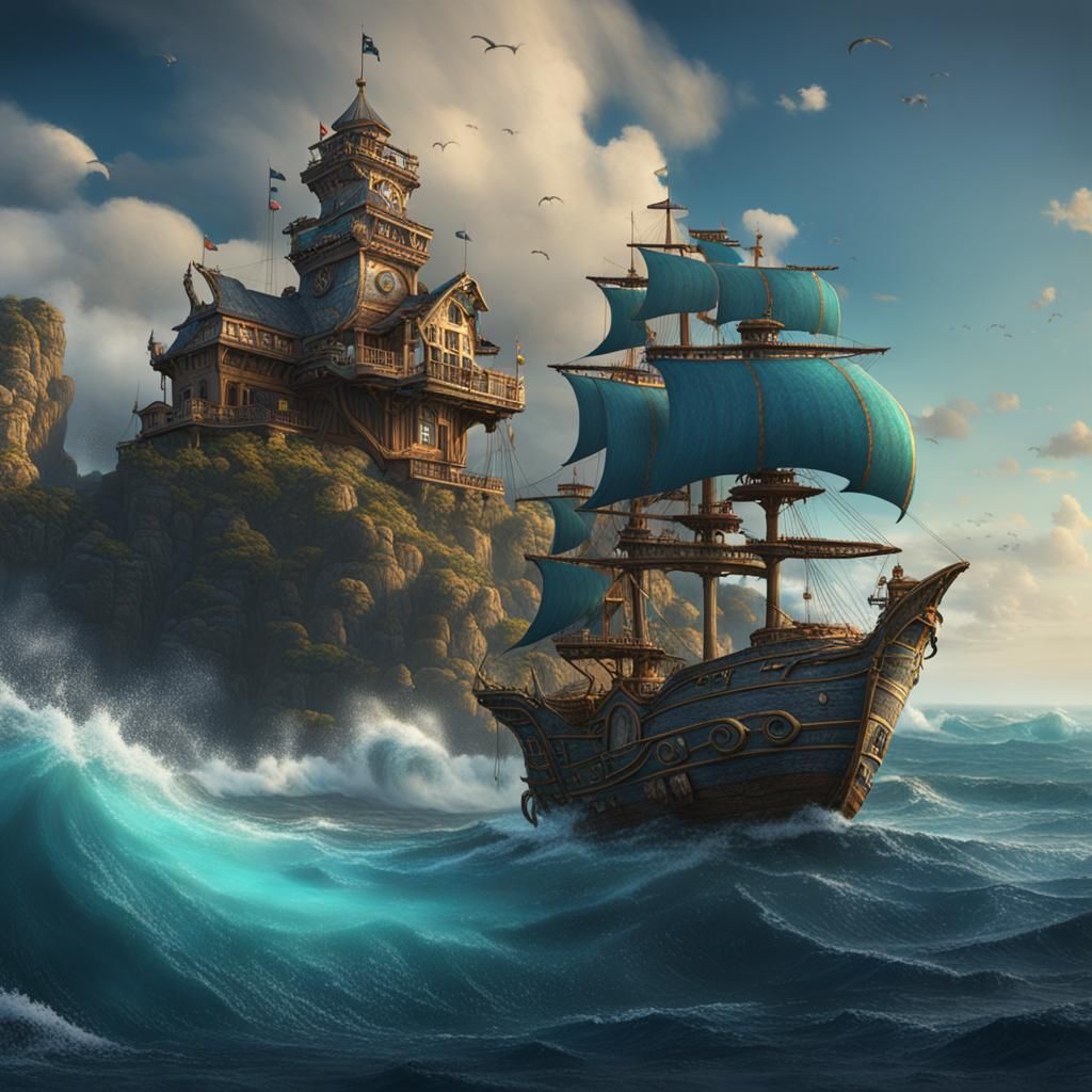 Ocean Gypsy by the Sea: Detailed Digital Art