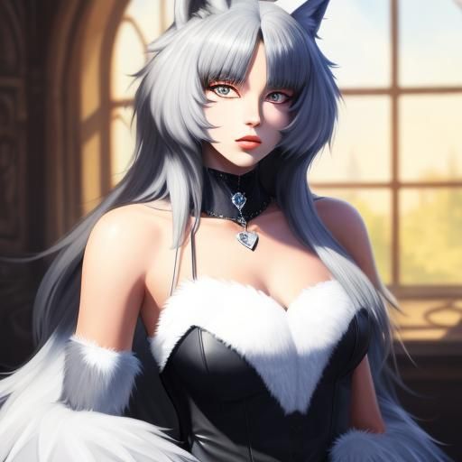 Loona Wolf Furry Art in Klein Diamond Style