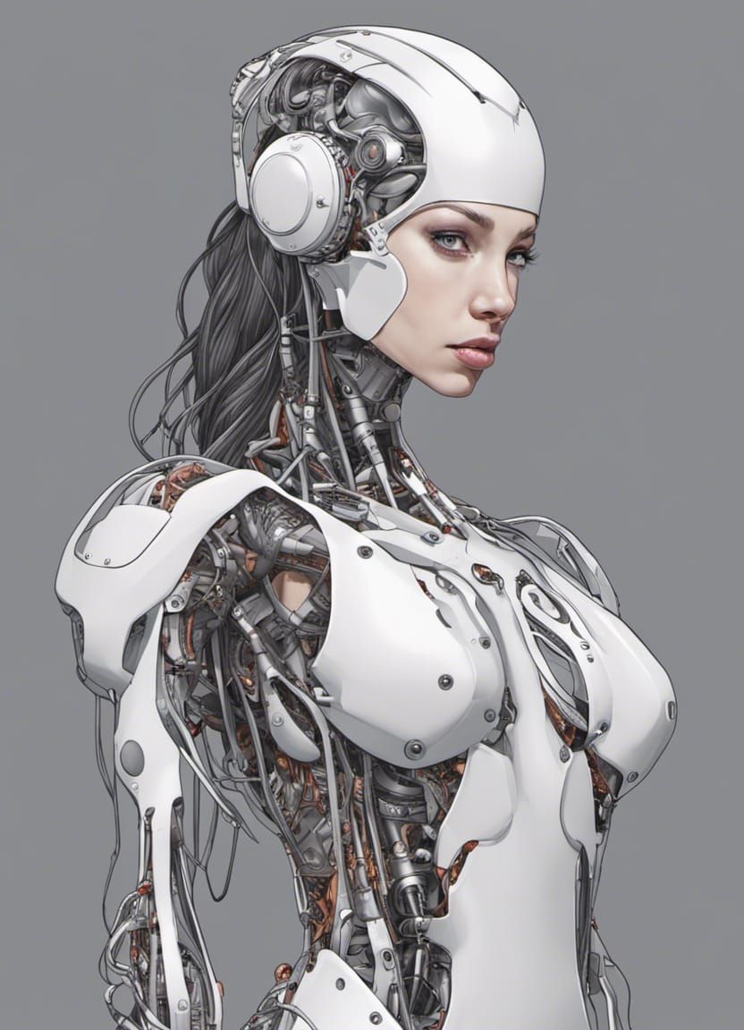 Cyborg Girl with Seamless Cybernetic Implants