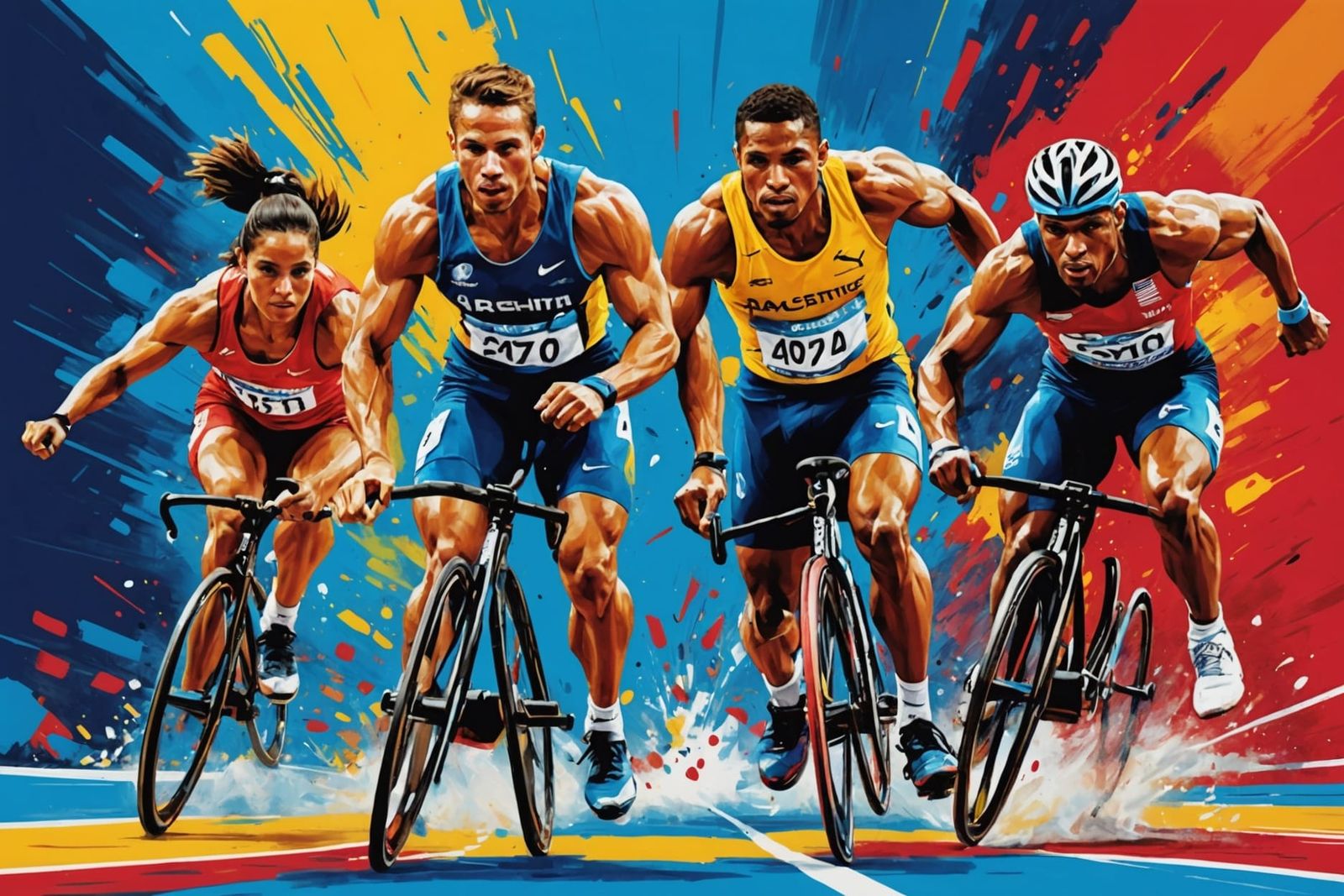 Inspiring Athletes Defy Limitations in Vivid Painting
