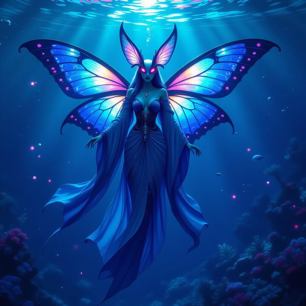 Mystical Underwater Hybrid Creature in 8k