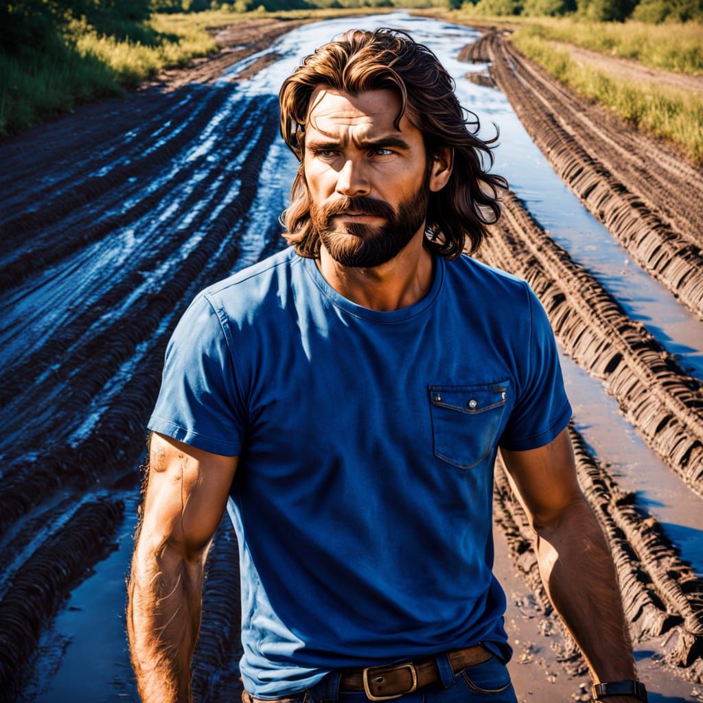 Retro Van Life Photography: Man in Blue Jeans