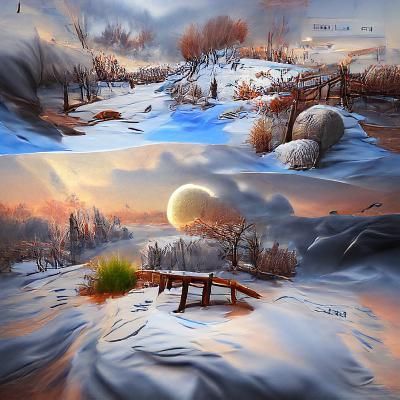 Winter Landscape at Dawn in 8K 3D