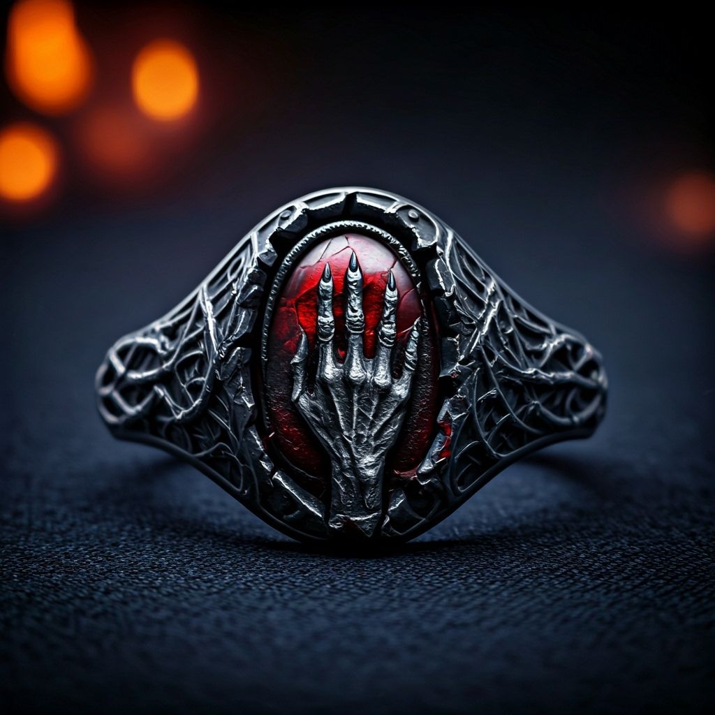 Broken Drow Matron Ring with Infernal Runes