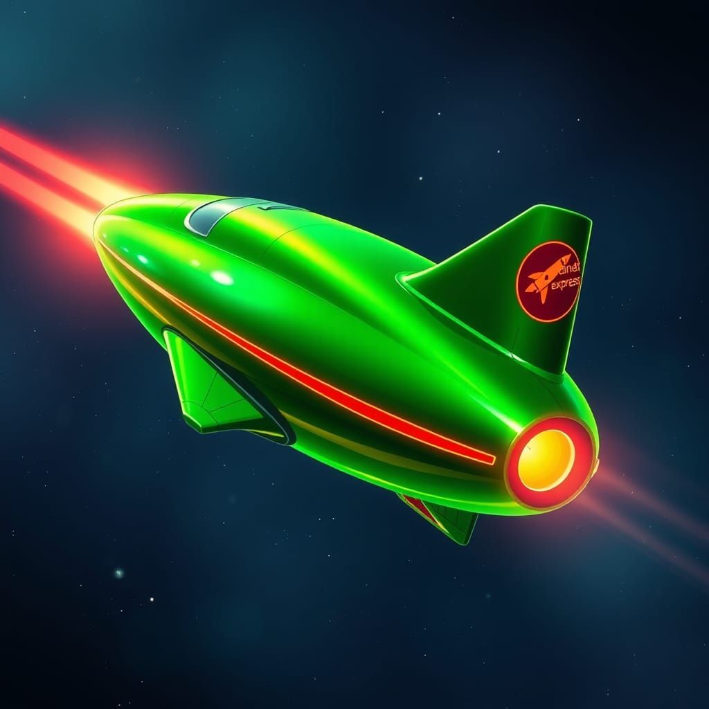 Planet Express Ship Soars Through Cosmos