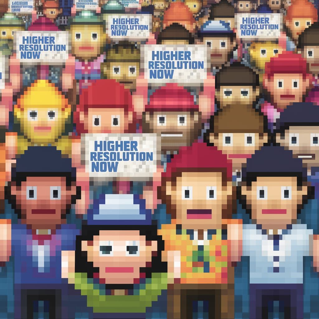 Protesters Demand Higher Resolution in 8-Bit Pixel Art