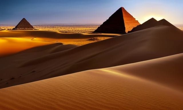 Egyptian Pyramids Portrait in Gothic Horror Style