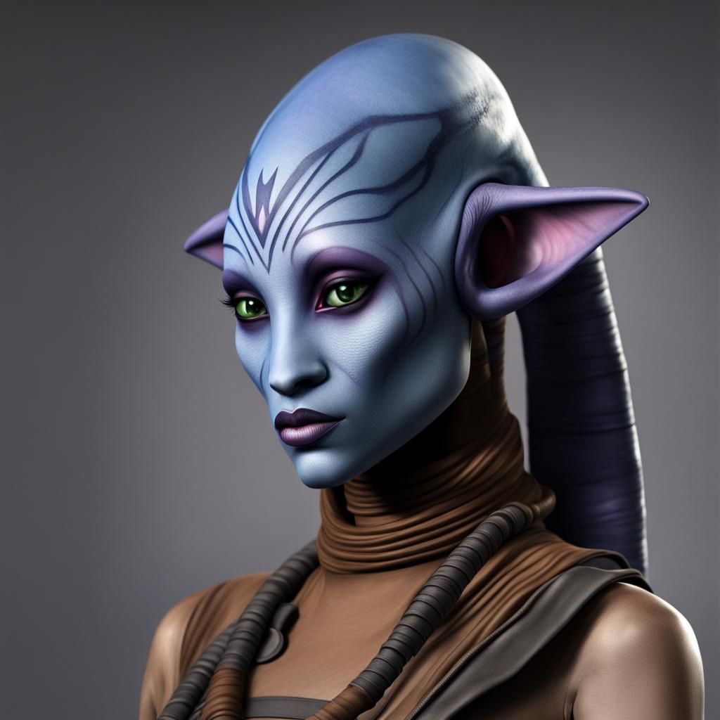 Photorealistic Twi'lek Girl from Star Wars Universe