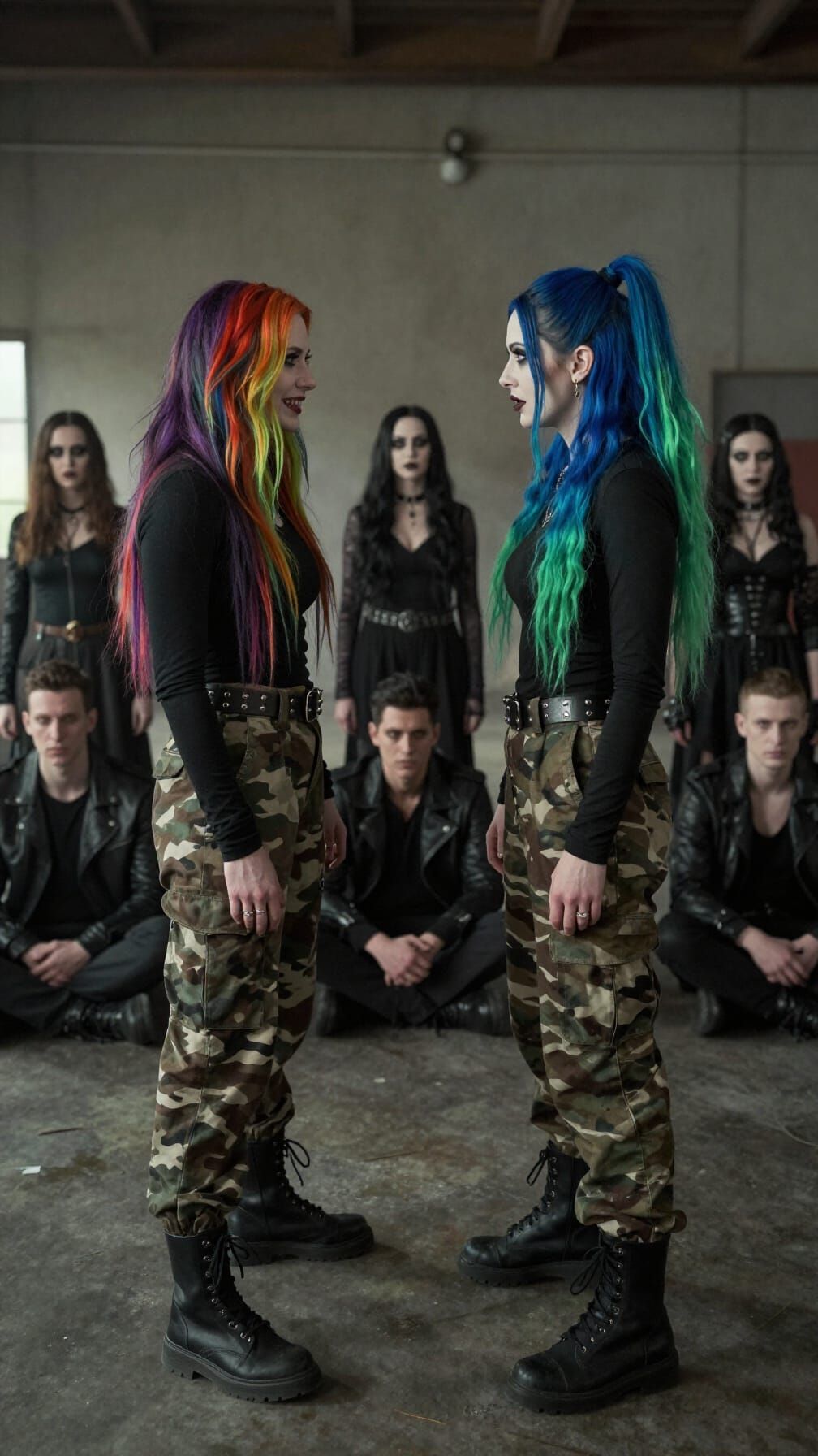 Vampiresses in Combat Gear Overseeing Captives