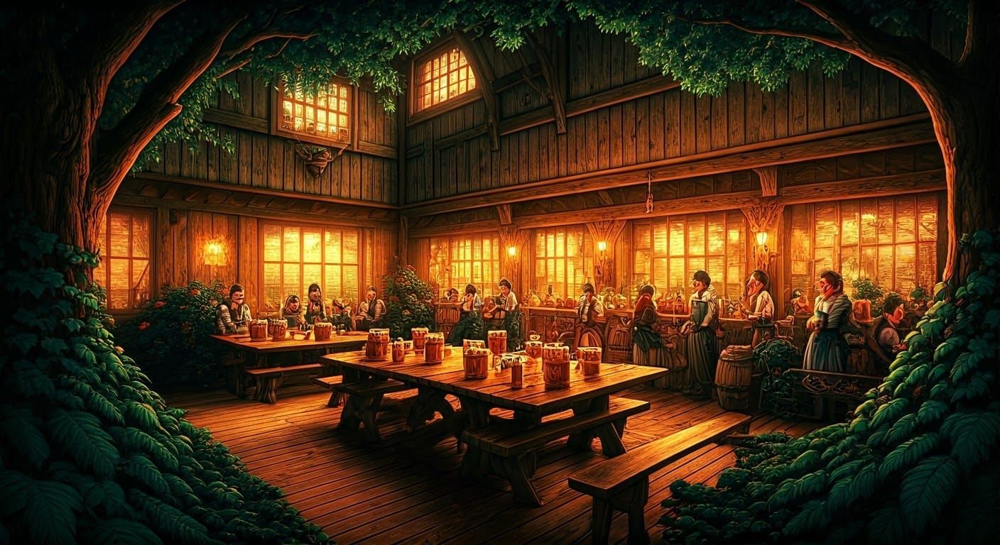 Ethereal Oktoberfest Portrait in Thomas Kinkade Style