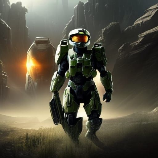 Halo-Inspired 3D Game Scene in 8K