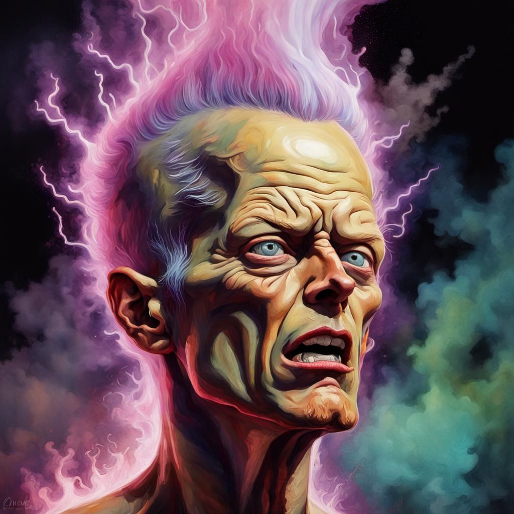 Grotesque Cornholio: Impressionistic Impasto Masterpiece