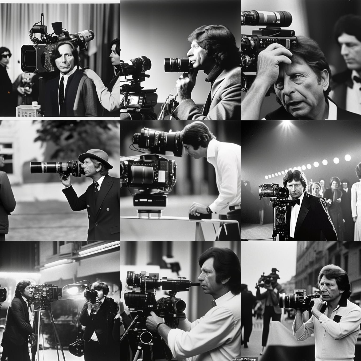 Roman Polanski directing a movie in 1975. L.